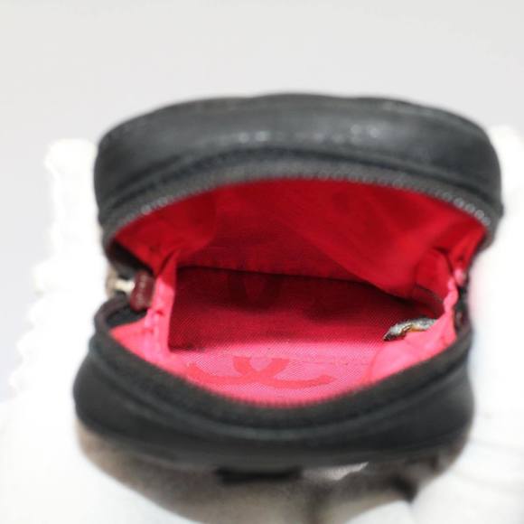 CHANEL Cambon Line COCO Mark Accessory Case Leather Black CC Auth bs7667 - Picture 11 of 16